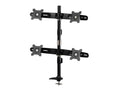 Amer AMR4P Quad Monitor Grommet mount supports up to 4 LED or LCD Monitors mounted with 75mm or 100mm VESA - Steel/Aluminum Alloy - VESA Mounting