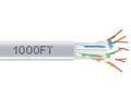 Black Box EYN877B-PB-1000 CAT6 550-MHz Solid Ethernet Bulk Cable - Unshielded (UTP), CMP Plenum, Gray, 1000-ft. (304.8-m) Pull-Box