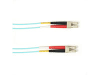 Black Box FOCMP62-002M-LCLC-AQ OM1 62.5/125 Multimode Fiber Optic Patch Cable - OFNP Plenum, LC to LC, Aqua, 2-m (6.5-ft.), GSA, TAA/