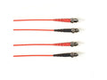 Black Box FOCMP62-003M-STST-RD OM1 62.5/125 Multimode Fiber Optic Patch Cable - OFNP Plenum, ST to ST, Red, 3-m (9.8-ft.), GSA, TAA/