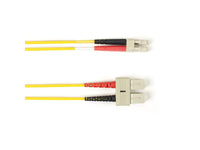 Black Box FOCMPSM-001M-SCLC-YL OS2 9/125 Singlemode Fiber Optic Patch Cable - OFNP Plenum, SC to LC, Yellow, 1-m (3.2-ft.), GSA, TAA/