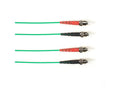 Black Box FOCMR50-002M-STST-GN OM2 50/125 Multimode Fiber Optic Patch Cable - OFNR PVC, ST to ST, Green, 2-m (6.5-ft.), GSA, TAA/
