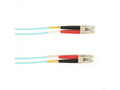 Black Box FOCMR50-007M-LCLC-AQ OM2 50/125 Multimode Fiber Optic Patch Cable - OFNR PVC, LC to LC, Aqua, 7-m (23.0-ft.), GSA, TAA/
