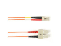 Black Box FOCMR62-001M-SCLC-OR OM1 62.5/125 Multimode Fiber Optic Patch Cable - OFNR PVC, SC to LC, Orange, 1-m (3.2-ft.), GSA, TAA/