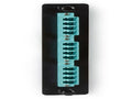 Black Box JPM456C Low-Density 10G Multimode Fiber Adapter Panel - Ceramic Sleeve, (6) LC Duplex, Aqua