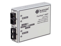 Black Box LMC250AE Fast Ethernet Mode Converter 100-Mbps Multimode Fiber to 100-Mbps Singlemode Fiber,1300nm,5km to 28km,(2)SC,International Power Supply,GSA,TAA