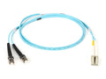 Black Box EFNT010-010M-STLC OM3 50/125 Multimode Fiber Optic Patch Cable - OFNR PVC, ST to LC, Aqua, 10-m (32.8-ft.)