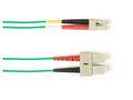Black Box FOCMP10-002M-SCLC-GN OM3 50/125 Multimode Fiber Optic Patch Cable - OFNP Plenum, SC to LC, Green, 2-m (6.5-ft.), GSA, TAA/