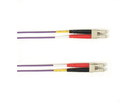 Black Box FOCMRM4-002M-LCLC-VT OM4 50/125 Multimode Fiber Optic Patch Cable - OFNR PVC, LC to LC, Purple, 2-m (6.5-ft.), GSA, TAA/