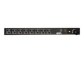 Vertiv 38380 Basic, Standard, 20A, 120V, Horizontal/Vertical, (8) NEMA 5-20R, power switch, breakered, 10 ft power cord with L5-20P, Black Powder Coat