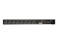 Vertiv 38380 Basic, Standard, 20A, 120V, Horizontal/Vertical, (8) NEMA 5-20R, power switch, breakered, 10 ft power cord with L5-20P, Black Powder Coat