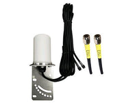 AG Antenna AG17B-16-SM AG17B Omni MIMO 2 x 4G CBRS 5G NR Antenna w/L-Bracket Mount - Includes 2 x 16ft Coax Cable - SMA 