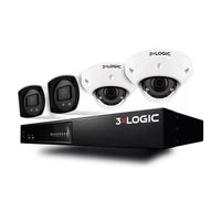 3xLOGIC NVR-1U-8CH-SMBK-4D Small Business Kit, NVR-1U-8CH Appliance with Built-In 8-Channel PoE Switch, 8IP Camera Licenses, 4TB Storage and 4x 4MP Indoor / Outdoor SMBK Dome Cameras