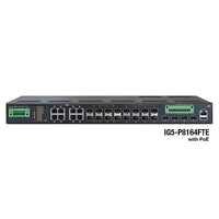 EtherWAN IG5-P8164FTE IG5 Series Hardened Managed 28-Port Gigabit Ethernet Switch, 8-Port 10/100/1000BASE-T(X) PoE + 16-port 100/1000BASE SFP + 4-port 1G/10G SFP+