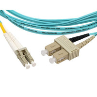 OCC D5LC-LC-1MQ Fiber Optic Jumper Cable, Duplex, Multimode 50/125, OM4, LC-LC, 1m, Aqua