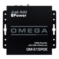 Just Add Power OM-515POE 2G Omega Series 2G/3G+ Receiver with USB and Stereo Audio Output (Previous VBS-HDIP-515POE)