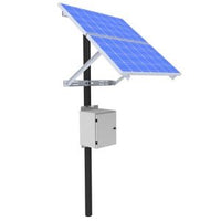 KBC Networks KBC-AL5-1200W 12000W Advanced Remote Power Kit with 300W Solar Panels, 13" x 22" x 30" Powder-Coated Aluminum Enclosure and Adjustable Mount for Top of Pole