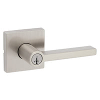 Kwikset 97402-810 740HFL SQT 15 SMT 6A Halifax Square Lever with SmartKey, Keyed, Satin Nickel