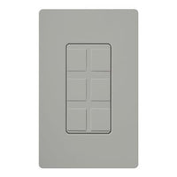Lutron CA-6PF-GR Claro 6-Port Frame; Field Customizable; Fits Decorator-Style Wall Plates; Gray
