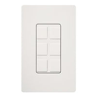 Lutron CA-6PF-WH Claro 6-Port Frame; Field Customizable; Fits Decorator-Style Wall Plates; White