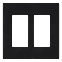 Lutron CW-2-BL Claro 2 Gang Wall Plate for Decorator / Designer Paddle Switches and Dimmers; Gloss Finish; Black