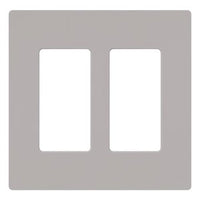 Lutron CW-2-GR Claro 2 Gang Wall Plate for Decorator / Designer Paddle Switches and Dimmers; Gloss Finish; Gray