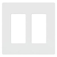 Lutron CW-2-WH Claro 2 Gang Wall Plate for Decorator / Designer Paddle Switches and Dimmers; Gloss Finish; White