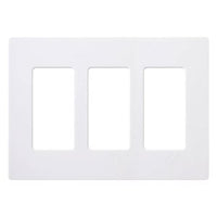 Lutron CW-3-WH Claro 3 Gang Wall Plate for Decorator / Designer Paddle Switches and Dimmers; Gloss Finish; White