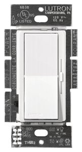 Lutron DVCL-153P-WH Diva LED+ Dimmer Switch; 150W LED; Single Pole / 3-Way; No Neutral Required; 120V; White