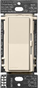 Lutron DVRF-5NE-LA Diva Smart ELV+ Dimmer Switch for Caseta Systems; Phase Selectable; 250W LED / 400VA MLV / 500W ELV; Neutral Required; 120V; Light Almond