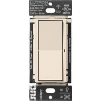 Lutron DVRF-5NS-LA Claro Smart Switch for Caseta; 5A LED or 3A Fan; On / Off Paddle Switch; Single-Pole /  3-Way; Neutral Required; 120V; Light Almond