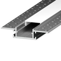 Lutron LU-MI1-K LED Tape Light Mud-In Extrusion Bundle; Recessed-Mount; 8FT; Aluminum Channel; Frosted Lens; Accessories Included