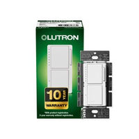 Lutron MACL-L3S25-WH Maestro LED+ Dual Dimmer and Switch; 75W LED Bulbs; Single Pole; White
