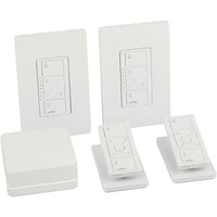 Lutron P-BDG-PKG2W Caseta Smart Dimmer Switch Kit: Includes Smart Hub; 2 Original In-Wall Dimmers; 2 Pico Remotes; 2 Pedestals; and More; White