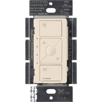 Lutron PD-FSQN-LA Caseta Original Smart Fan Speed Control Switch; 4-Speed; 1.5A Fan; Neutral Required; 120V; Light Almond