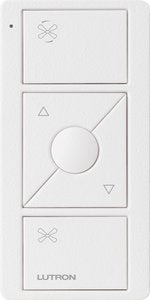 Lutron PJ2-3BRL-TSW-F01 Pico Smart Remote for Fan Control; 3-Button Raise / Lower with Preset Button; Snow White