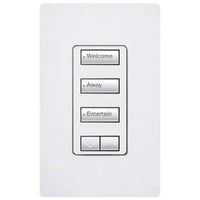 Lutron RRD-HN3BSRL-WH seeTouch LED+ Hybrid Keypad; Works with RA3 Systems; 100W LED; 3 Button with 1 Raise / Lower; Neutral Required; 120V; White