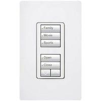 Lutron RRD-HN1RLD-SW seeTouch LED+ Hybrid Keypad; Works with RA3 Systems; 100W LED; Dual Group with 1 Raise / Lower; Neutral Required; 120V; Snow White