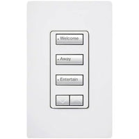 Lutron RRD-HN3BSRL-SW seeTouch LED+ Hybrid Keypad; Works with RA3 Systems; 100W LED; 3 Button with 1 Raise / Lower; Neutral Required; 120V; Snow White
