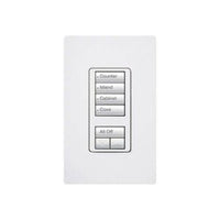 Lutron RRD-HN4S-WH seeTouch LED+ Hybrid Keypad; Works with RA3 Systems; 100W LED; 4 Scene with 1 Raise / Lower; Neutral Required; 120V; White