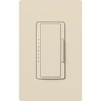 Lutron RRD-PRO-LA Maestro RF PRO LED+ Dimmer; Works with RA2 / RA3 Systems; Phase Selectable; LED /  ELV /  MLV; Neutral Optional; 120V; Light Almond