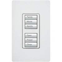 Lutron RRD-W3BD-WH seeTouch Wall Keypad; Works with RA3 Systems; 3 Button Dual Group; Neutral Required; 120V; White