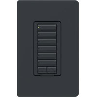 Lutron RRD-W6BRL-BL seeTouch Wall Keypad; Works with RA3 Systems; 6 Button with 1 Raise / Lower; Neutral Required; 120V; Black