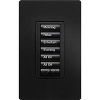 Lutron RRD-W6BRL-MN seeTouch Wall Keypad; Works with RA3 Systems; 6 Button with 1 Raise / Lower; Neutral Required; 120V; Midnight