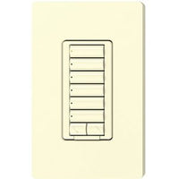 Lutron RRD-W6BRL-AL seeTouch Wall Keypad; Works with RA3 Systems; 6 Button with 1 Raise / Lower; Neutral Required; 120V; Almond