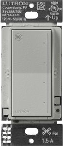 Lutron RRST-ANF-PB RadioRA 3 Sunnata Touch Fan Control; 4-Speed; 1.5A Paddle Fan; AC Motor; Single Pole; Neutral Required; 120V; Pebble
