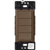 Lutron RRST-HN4B-EP Sunnata RF 4-Button Hybrid Keypad for RA3 Systems; 150W LED; Neutral Required; Single Pole; 120V; Espresso