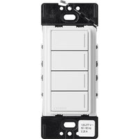 Lutron RRST-HN4B-SW Sunnata RF 4-Button Hybrid Keypad for RA3 Systems; 150W LED; Neutral Required; Single Pole; 120V; Snow White