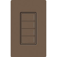 Lutron RRST-W4B-EP Sunnata RF 4-Button Wall Keypad for RA3 Systems; Neutral Required; 120-277V; Espresso
