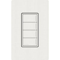 Lutron RRST-W4B-RW Sunnata RF 4-Button Wall Keypad for RA3 Systems; Neutral Required; 120-277V; Architectural White